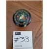 Image 1 : Russian 1980s Hand Painted Floral Scene with Black Lacquer