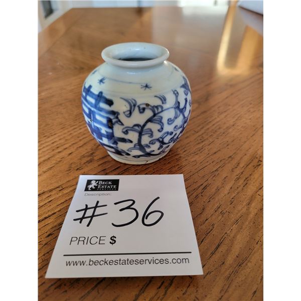 Chinese Ink Pot Late 18th to Early 19th Century Hand Painted, Glazed