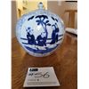 Image 3 : Republic of China Antique Porcelain White Lotus Jar with Scene on Two Sides  8" x 8"
