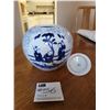 Image 4 : Republic of China Antique Porcelain White Lotus Jar with Scene on Two Sides  8" x 8"