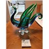 Image 1 : Vintage Green Lorraine Art Glass Swan - Made in Canada