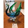 Image 2 : Vintage Green Lorraine Art Glass Swan - Made in Canada