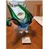 Image 5 : Vintage Green Lorraine Art Glass Swan - Made in Canada