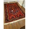 Image 4 : Hamadan - Middle Eastern 20th Century Handknotted Woolpile Rug 55 1/2"W x 89"L Including Fringe