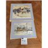 Image 1 : Two Framed Winter Scene Prints, Signed by Artist 1990-1991