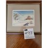 Image 2 : Framed Winter Scene Print 10"h x 12"w - Russian Winter Scene Print with Artist Name 15"w x 17 3/4"h