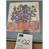 Image 2 : Dried Botanical Pressed Flower Art Signed by Artist - 13"h x 10 1/4"w & 11 1/2"h x 11 1/2"w