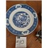 Image 2 : Blue Porcelain Chinese Plate - E.P. Copper Cup with Decorative Spoons & Antique Brass Bed Warmer