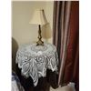 Image 2 : Double Bed Frame, Mattress & Boxspring with 2 Round Side Tables & Lamps