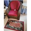 Image 2 : Wicker Chair with Round Side Table & Rug