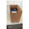 Image 1 : BOX OF EXTENTION CORDS AND COIL OF CAT 6 CABLE