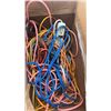 Image 3 : BOX OF EXTENTION CORDS AND COIL OF CAT 6 CABLE