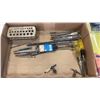 Image 2 : MASTERCRAFT PORTABLE DRILL STAND, TRAY OF DRILL BITS, WOOD SPADE BITS, DRILL BIT HOLDER, CHISELS AND