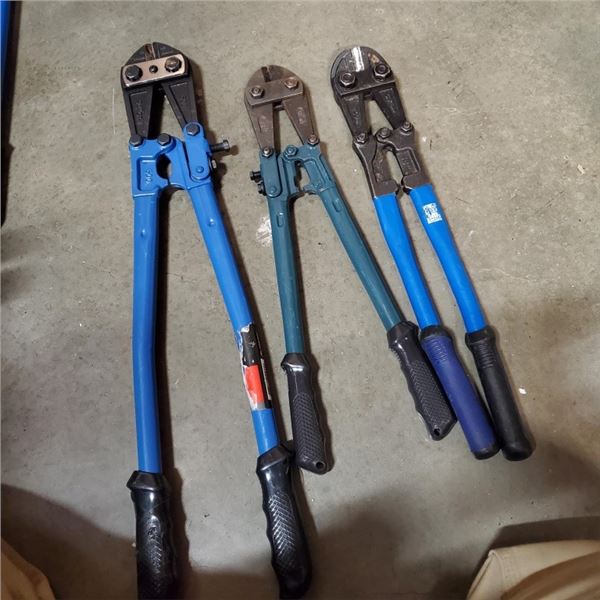 24   AND 18  BOLT CUTTERS WITH 18  BENT NOSE BOLT CUTTERS