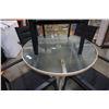 Image 2 : GLASSTOP PATIO TABLE WITH 6 METAL STACKING PATIO CHAIRS