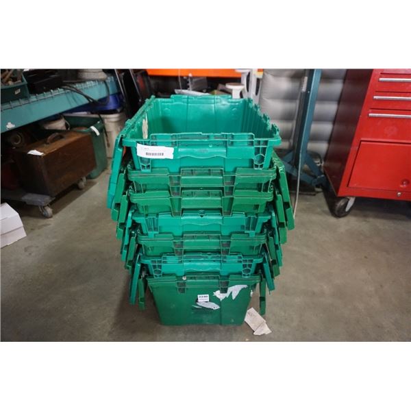 7 STACKING TOTES WITH BUILT IN LIDS