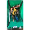 Image 2 : TOTE AND BIN OF TOOLS, GREASE GUN, HAND PLANER