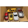 Image 3 : BOX OF DIE CAST VEHICLES AND BOX OF KIDS BACK, PLAY SHOES AND MORE