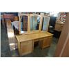 Image 1 : OAK VANITY DRESSER WITH MIRROR AND STOOL