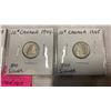 Image 3 : 4 CANADIAN SILVER WAR-TIME DIMES 1942-1945 .800 SILVER