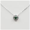 Image 2 : NEW STERLING SILVER 3.1MM X 3.08MM GENUINE EMERALD (0.11CTS) & CZ NECKLACE, W/A $665.00