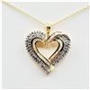 Image 1 : NEW STERLING SILVER GOLD TONE PLATED DIAMOND HEART PENDANT, 86 DIAMONDS, 0.50CTS OF DIAMOND, W/A $98