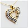 Image 2 : NEW STERLING SILVER GOLD TONE PLATED DIAMOND HEART PENDANT, 86 DIAMONDS, 0.50CTS OF DIAMOND, W/A $98