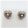 Image 2 : NEW STERLING SILVER YELLOW TONE PLATED DIAMOND HEART EARRINGS, 42 DIAMONDS (0.10CTS), W/A $770.00