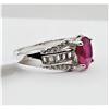 Image 2 : NEW STERLING SILVER 8.88MM X 6.92MM NATURAL RUBY (1.84CTS) & CZ RING, W/A $790.00, SIZE 6.25