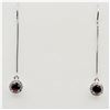 Image 1 : NEW STERLING SILVER 4.45MM X 4.43MM NATURAL RUBY (0.68CTS) & CZ EARRINGS, W/A $700.00