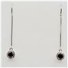 Image 2 : NEW STERLING SILVER 4.45MM X 4.43MM NATURAL RUBY (0.68CTS) & CZ EARRINGS, W/A $700.00