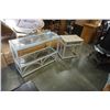 Image 1 : RATTAN GLASSTOP SOFA TABLE AND RATTAN ENDTABLE