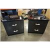 Image 1 : PAIR OF BLACK PALLISER 2 DRAWER NIGHTSTANDS