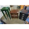 Image 1 : 2 DRAWER FILING CABINET, 2 DRAWER ENDTABLE AND GREEN PLANTER STAND
