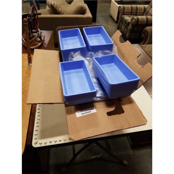 BOX OF BLUE PARTS BINS