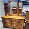 Image 1 : PINE 7 DRAWER DRESSER AND 2 DRAWER NIGHTSTAND