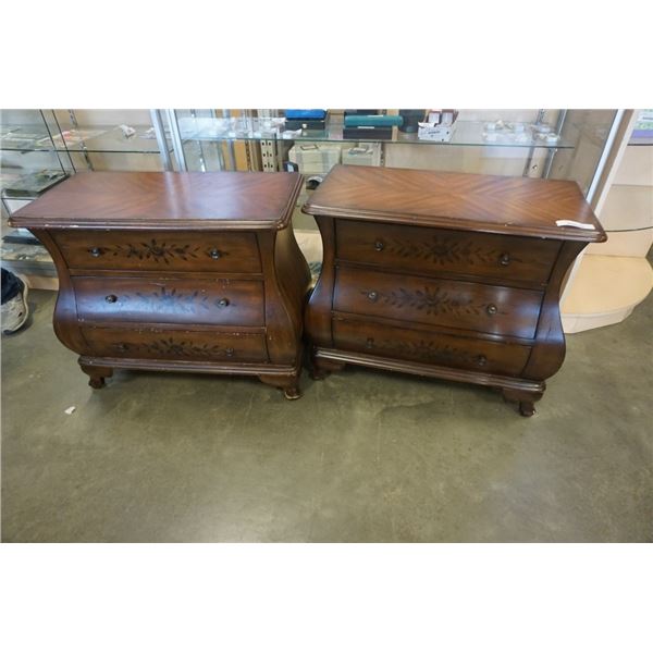 PAIR OF HOME MERIDIAN 3 DRAWER NIGHTSTANDS