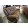 Image 3 : BROWN SUEDE SOFA  AND LOVESEAT RECLINING SET