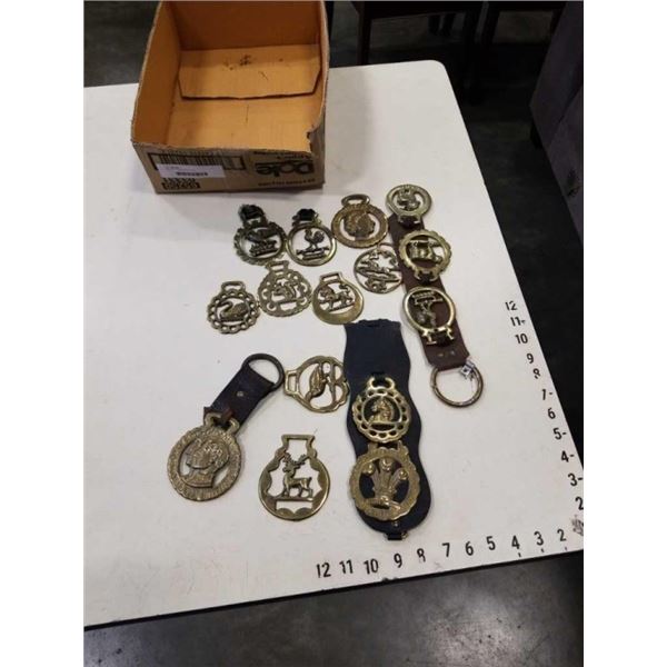 TRAY OF HORSE BRASSES