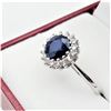 Image 1 : NEW STERLING SILVER 6.75MM X 6.73MM GENUINE SAPPHIRE (1.4CTS) & CZ RING, W/A $900.00, SIZE 8