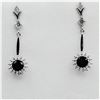 Image 1 : NEW STERLING SILVER 6MM X 6MM NATURAL SAPPHIRE (2.24CTS) & CZ EARRINGS, W/A $990.00