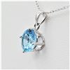 Image 2 : NEW STERLING SILVER 8.12MM X 8.12MM GENUINE BLUE TOPAZ SOLITAIRE PENDANT WITH STERLING CHAIN, 2.03CT