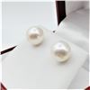 Image 2 : NEW 14KT. YELLOW GOLD 8.5MM - 9MM GENUINE FRESHWATER PEARL EARRINGS, W/A $1000.00