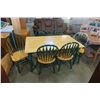 Image 1 : GREEN AND MAPLE DINING TABLE WITH 6 CHAIRS