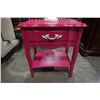 Image 2 : PINK PAINTED 1 DRAWER END TABLE AND MATCHING TABLE LAMP