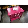 Image 3 : PINK PAINTED 1 DRAWER END TABLE AND MATCHING TABLE LAMP