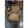 Image 1 : VINTAGE CARVED WOOD FRAMED ARMCHAIR