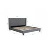 Image 4 : BRAND NEW KINGSIZE "MEGAN" GREY FABRIC BEDFRAME - RETAIL $1099