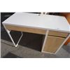 Image 2 : WHITE AND MAPLE 2 DRAWER PEDESTAL DESK