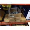 Image 1 : 3 BOXES OF DECORATIVE GLASS WALL TILE AND WOOD TOOL TRAY